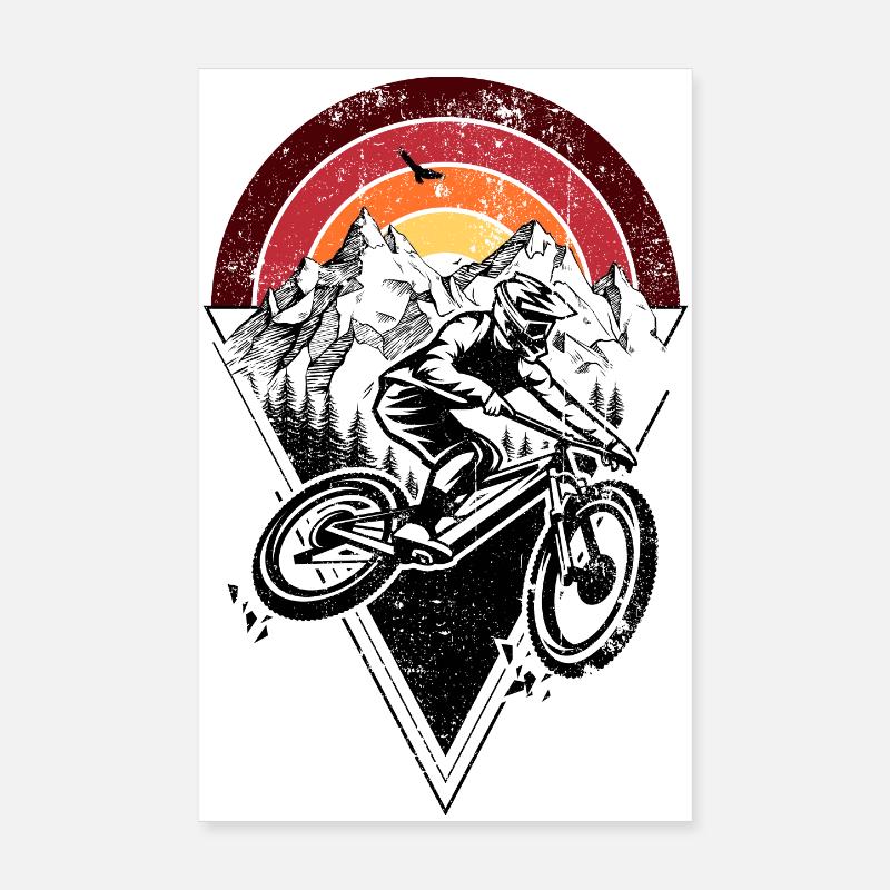 Sunset Ridge Silhouette Bogen - Poster 20x30 cm - Weiß
