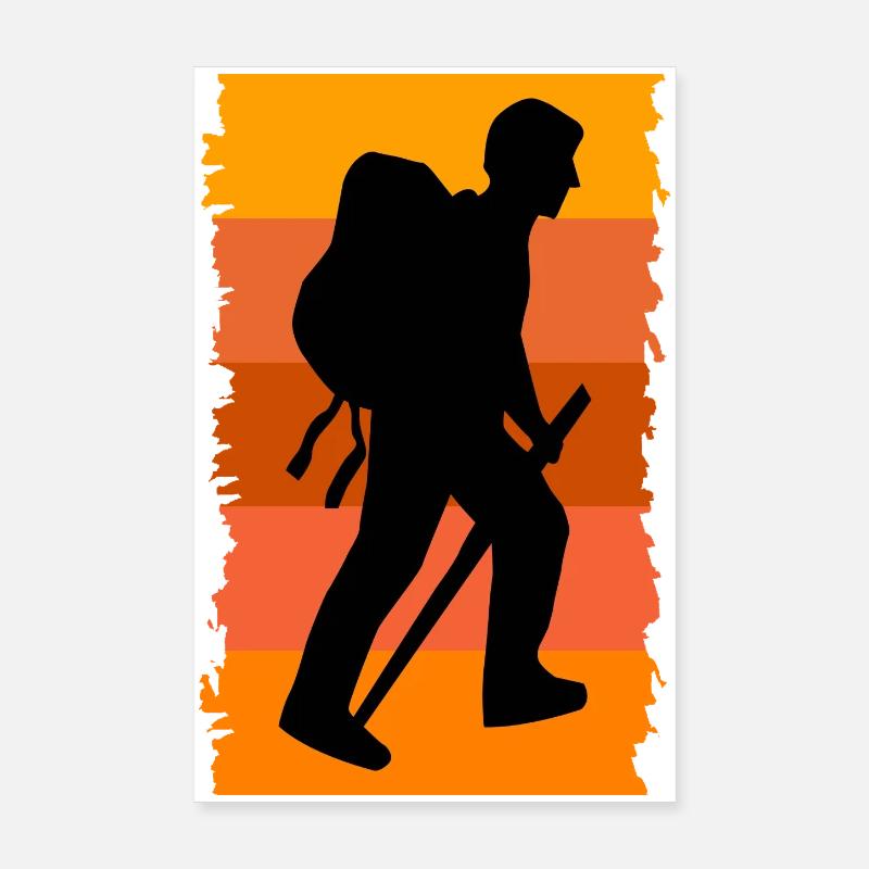 Mountaineering Hikers Hiking Hiking Trails Poster 8" x 12" (20x30 cm)