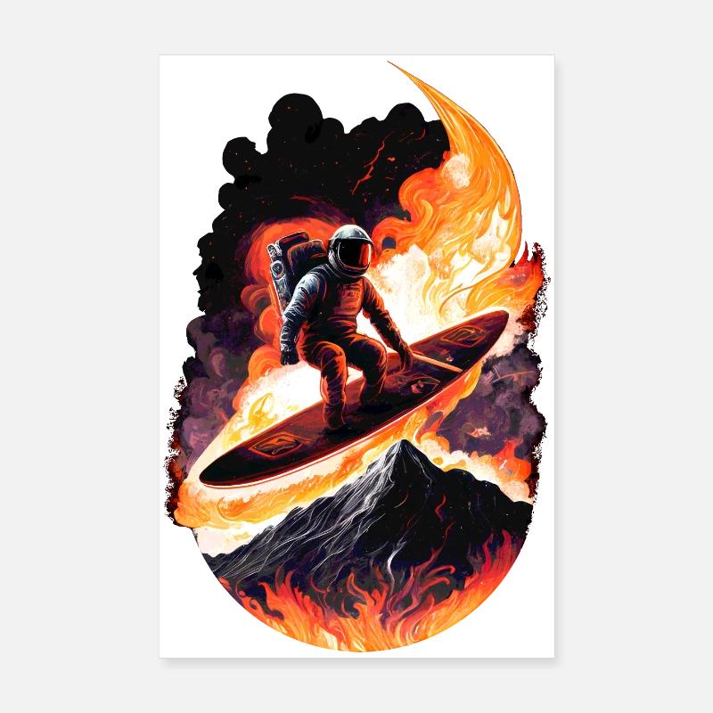 Astronaute de surf Poster 20 x 30 cm