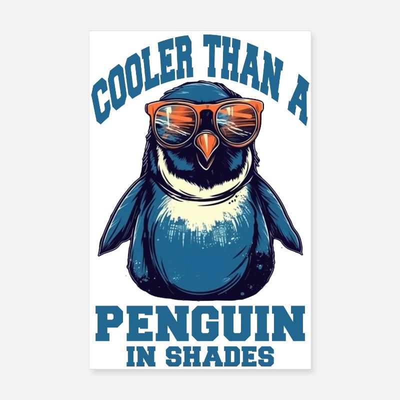 Pingouin cool avec des lunettes de soleil Poster 20 x 30 cm