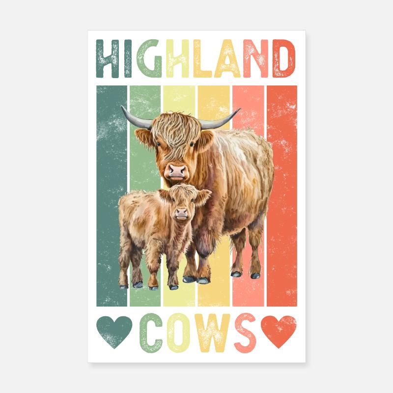 Vache bovine écossaise des Highlands Poster 20 x 30 cm