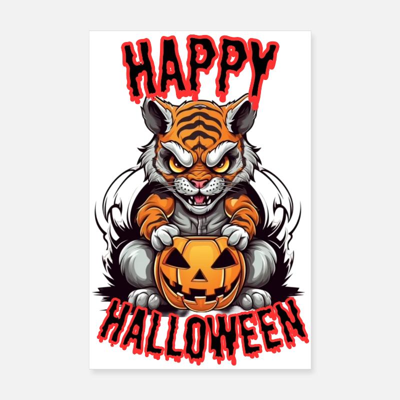 Grim Halloween hangover with pumpkin Poster 8" x 12" (20x30 cm)
