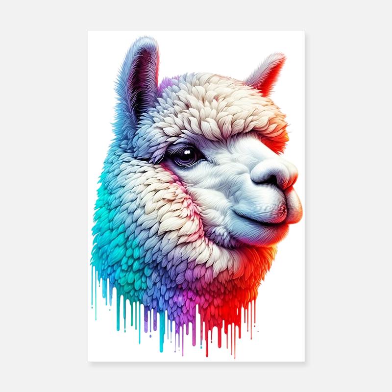 Alpaka - Poster 20x30 cm - Weiß