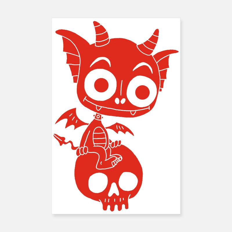 Kleiner roter Dämon ruht Poster 20x30 cm