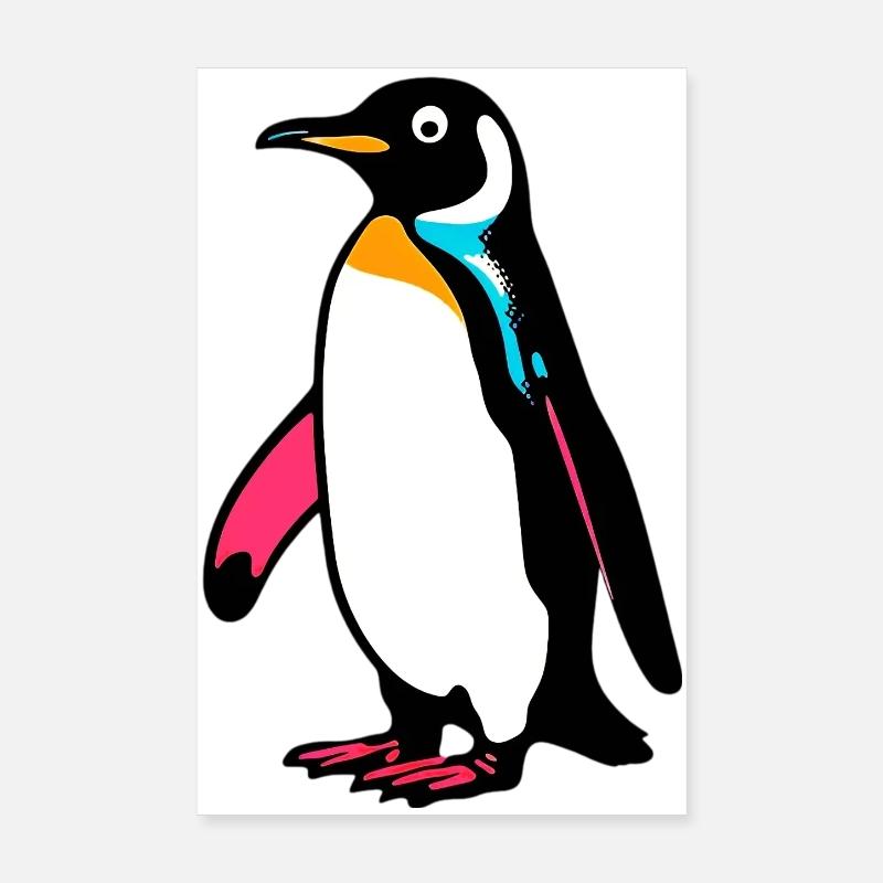 Pinguin - Poster 20x30 cm - Weiß