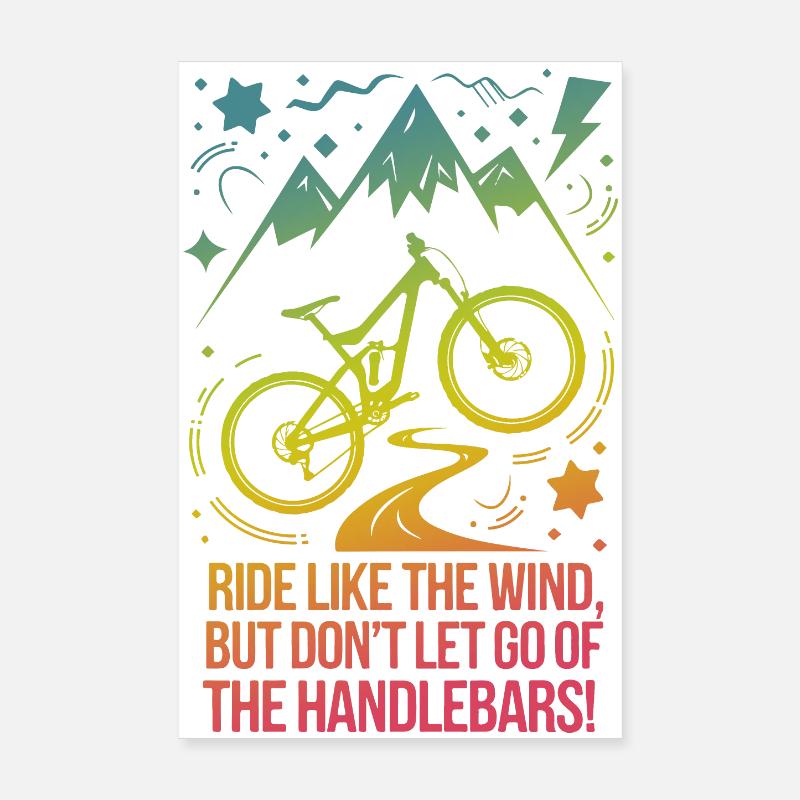 Citation sur la liberté en VTT Poster 20 x 30 cm