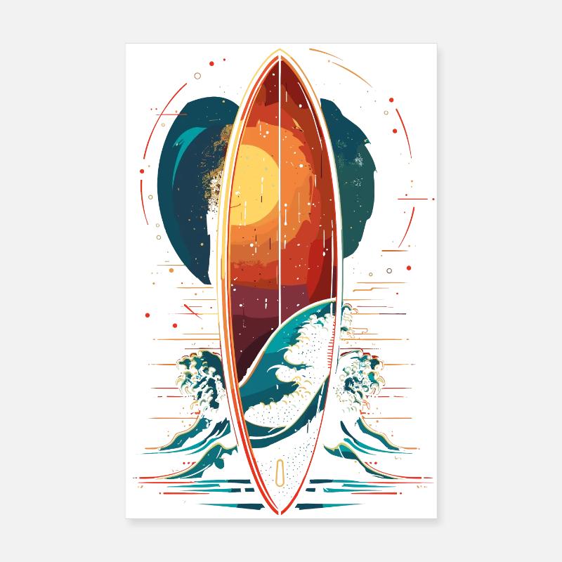 Surfboard Poster 8" x 12" (20x30 cm)