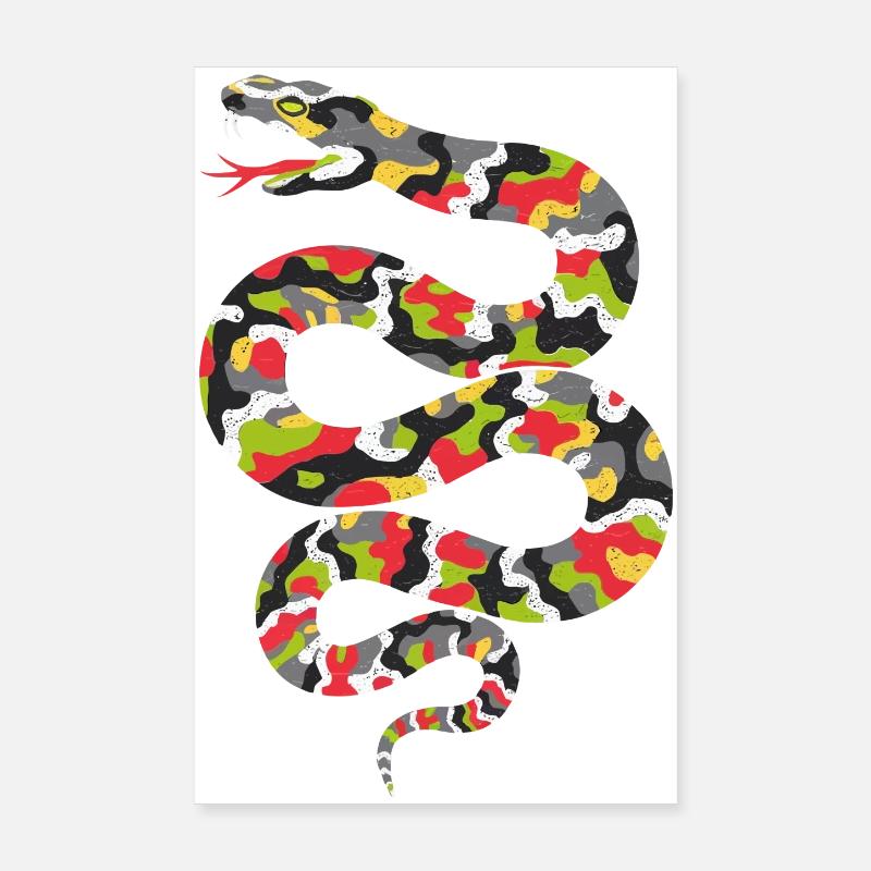Serpent camouflage vif Poster 20 x 30 cm