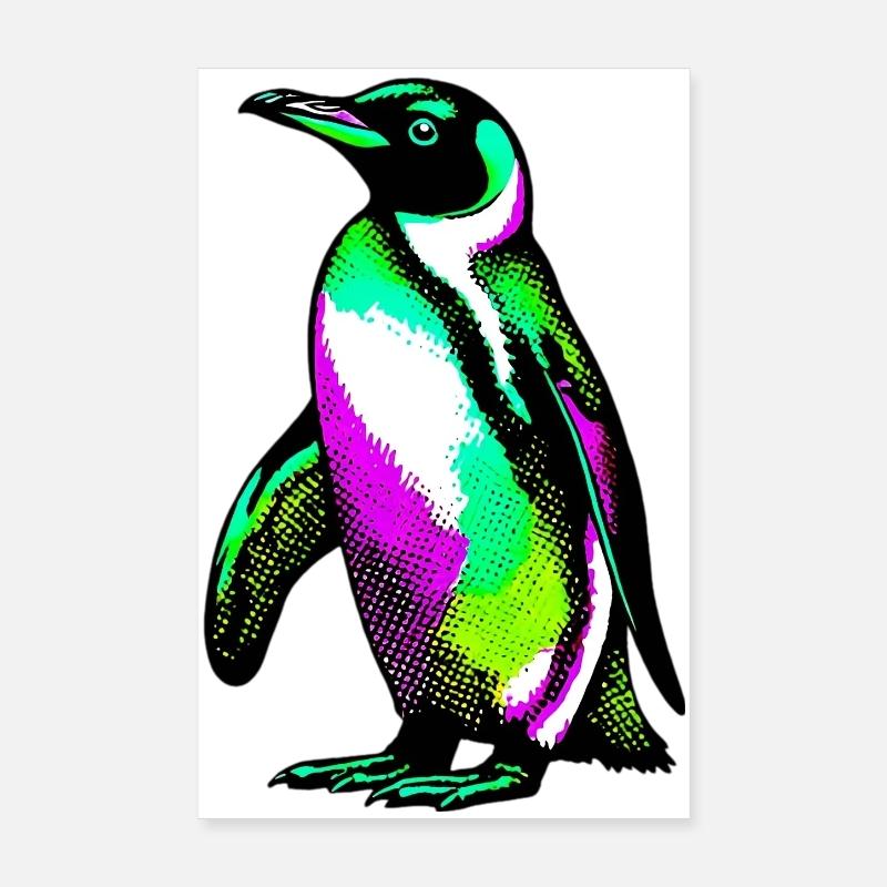 Pingouin - Poster 20 x 30 cm - blanc
