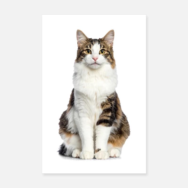 Mixed Fluffy Cat – Flauschig & voll Persönlichkeit Poster 20x30 cm