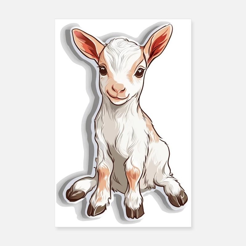 Chèvre Poster 20 x 30 cm