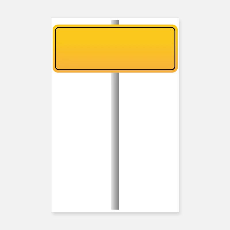 panneau de rue jaune Poster 20 x 30 cm