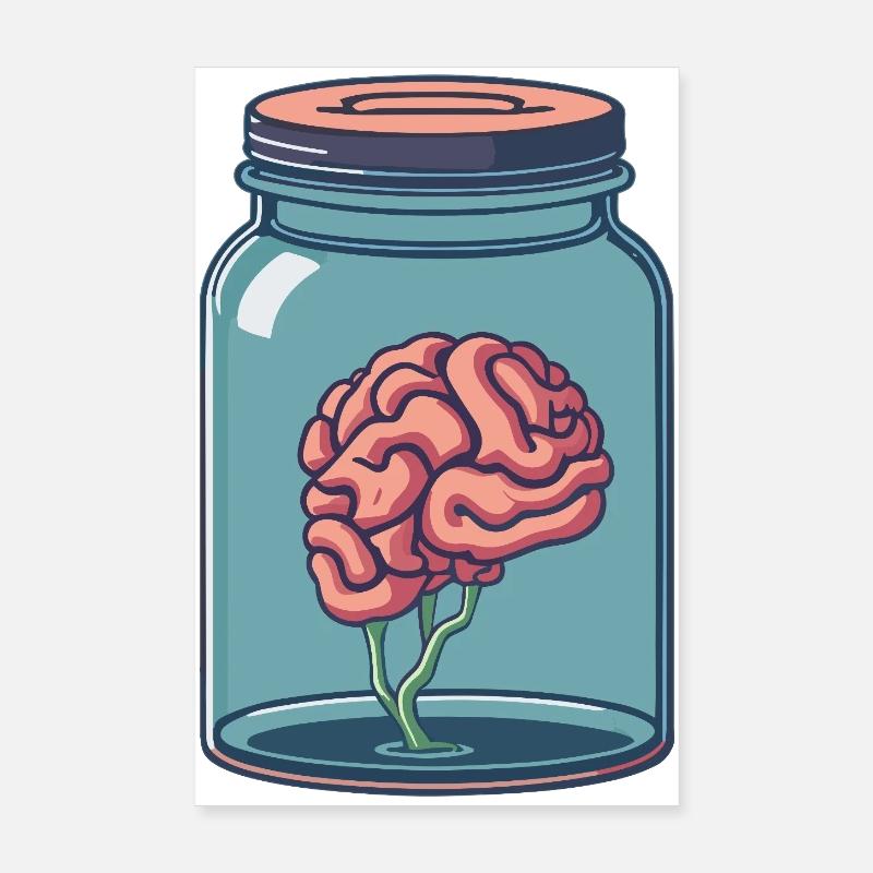 Brain Geschenkidee für Medizinstudenten - Poster 20x30 cm - Weiß