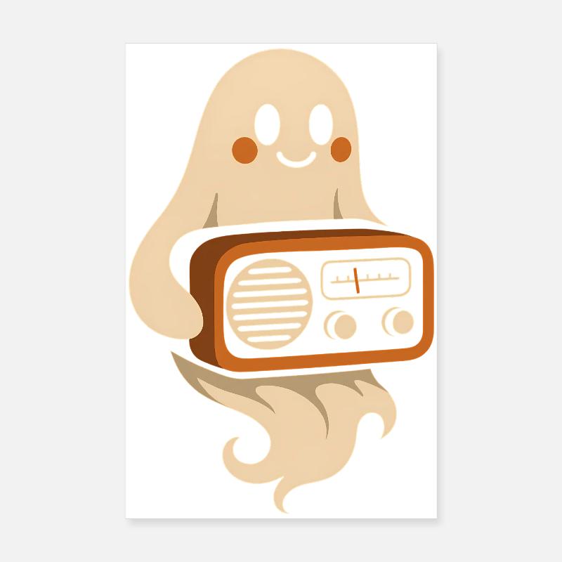 Geist mit Retroradio Poster 20x30 cm