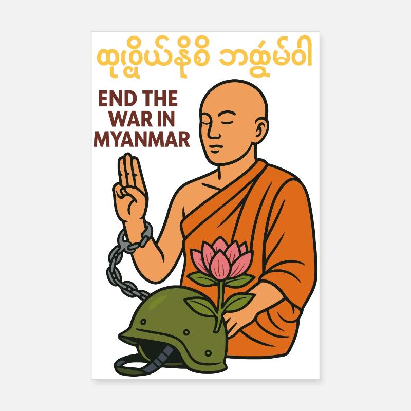 Paix pour le Myanmar Poster 20 x 30 cm