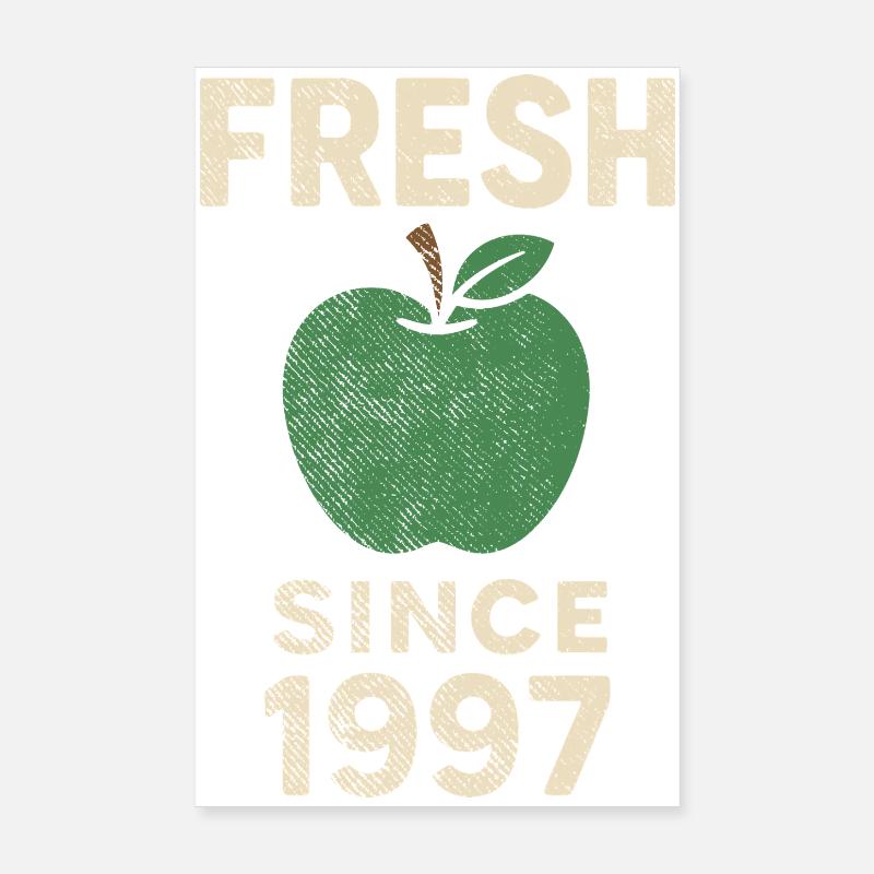 Fresh Since 1997 – Vintage Apfel Design - Poster 20x30 cm - Weiß