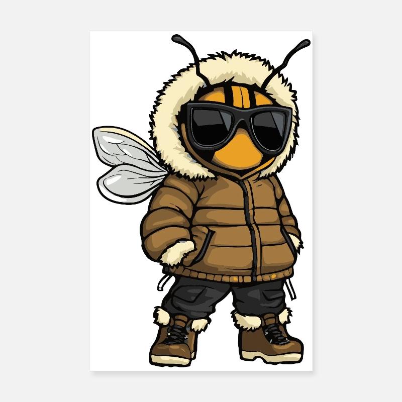 Bee Cool Winter Poster 8" x 12" (20x30 cm)