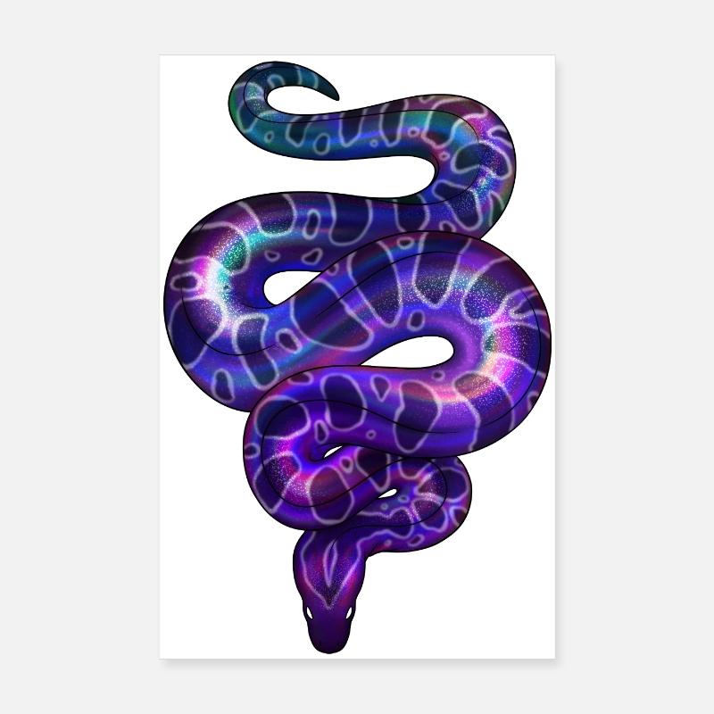 Néon Serpent Violet - Poster 20 x 30 cm - blanc