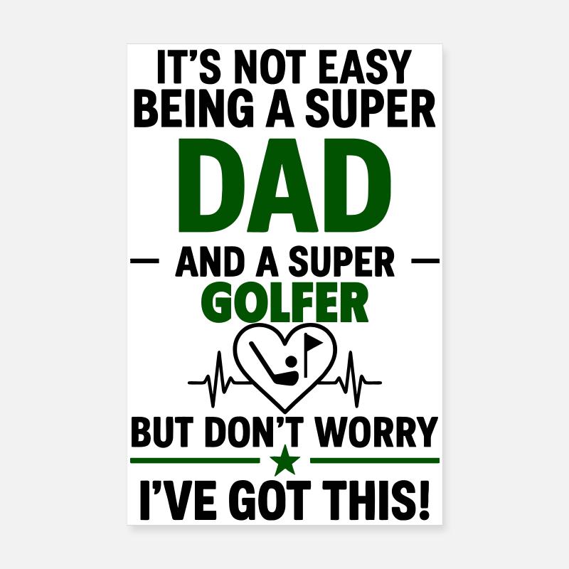 Herz + Golf – Super Papa Golfer Poster 8" x 12" (20x30 cm)
