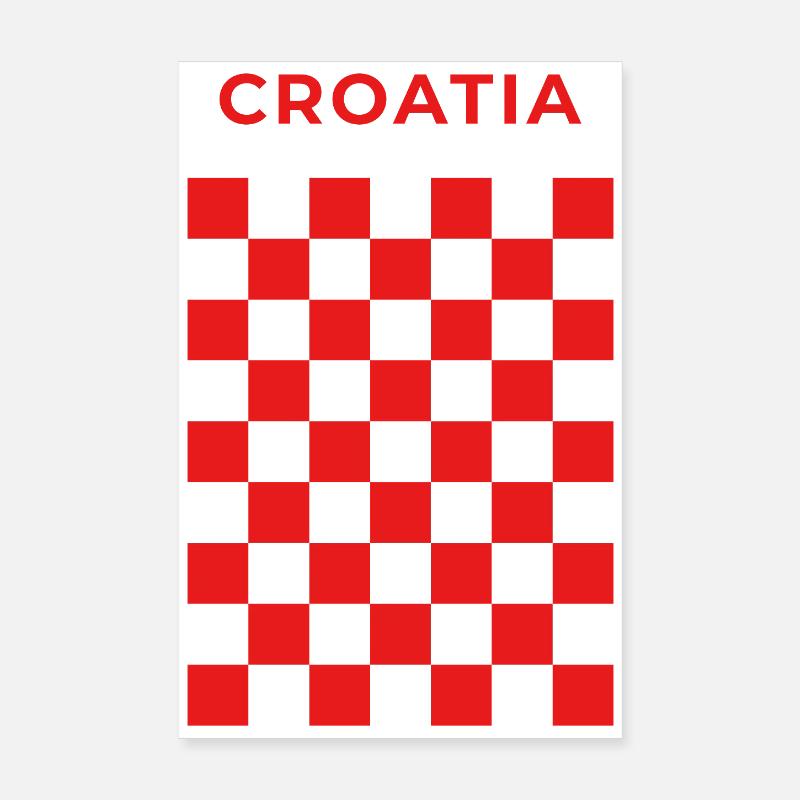 Rouge à damier croate Poster 20 x 30 cm