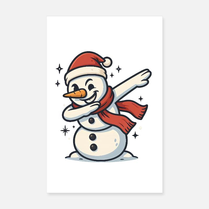 Dabbing Schneemann Dab Poster 20x30 cm