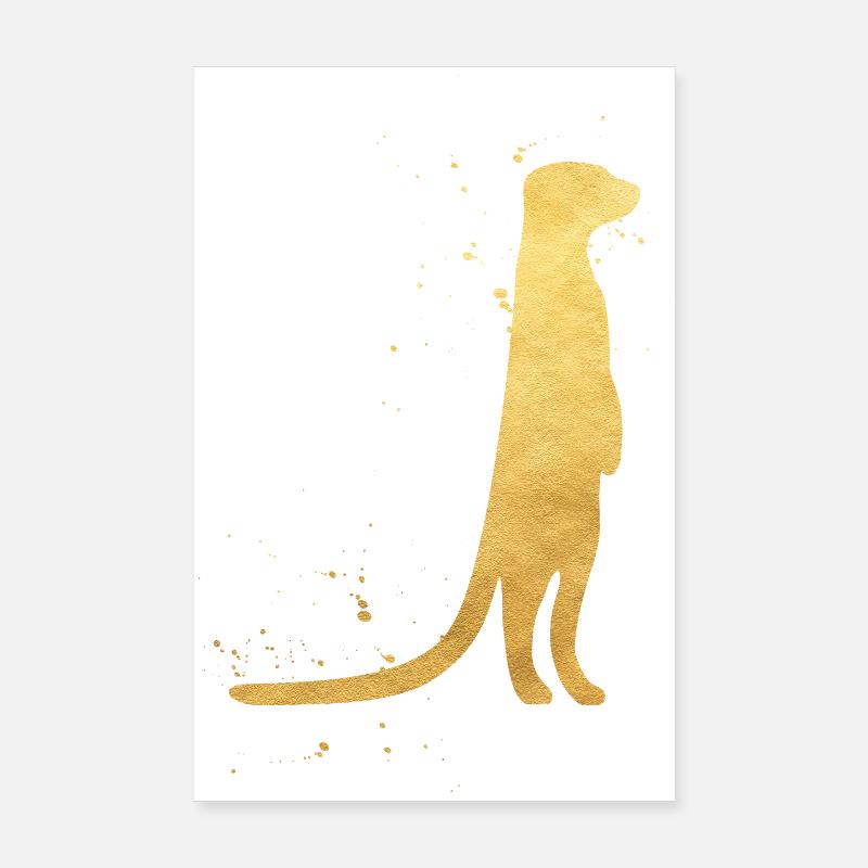 Goldene Erdmännchen Silhouette Poster 20x30 cm