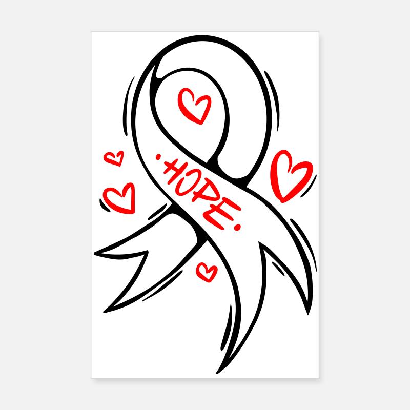 Hope Heart Cancer Loop Poster 8" x 12" (20x30 cm)