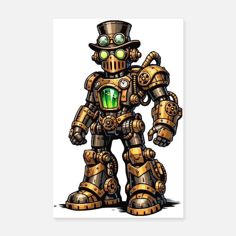 Steampunk Roboter Poster 20x30 cm