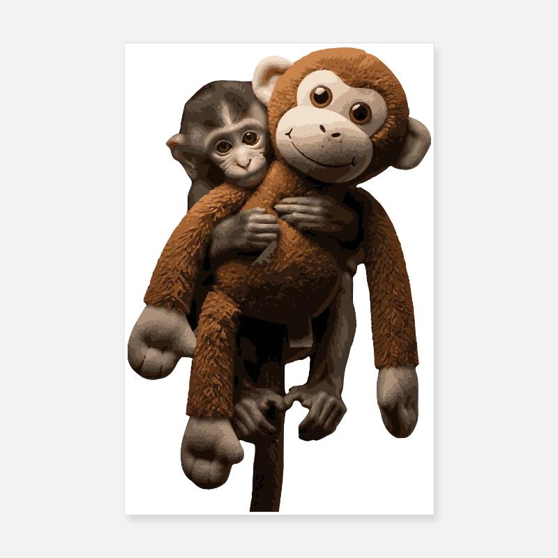 Frappez le singe viral avec une peluche Poster 20 x 30 cm