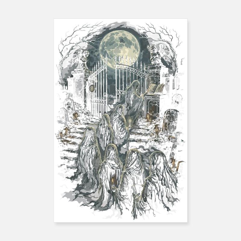 Cemetery Goth Humor Poster 8" x 12" (20x30 cm)