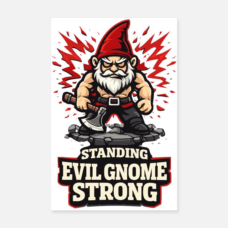 Böser Gnom, Dunkler Gnom, Goth-gnom, Lustiger Gnom Poster 20x30 cm