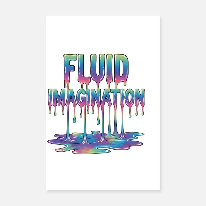 Colorful Melting Fluid Imagination Poster 8" x 12" (20x30 cm)