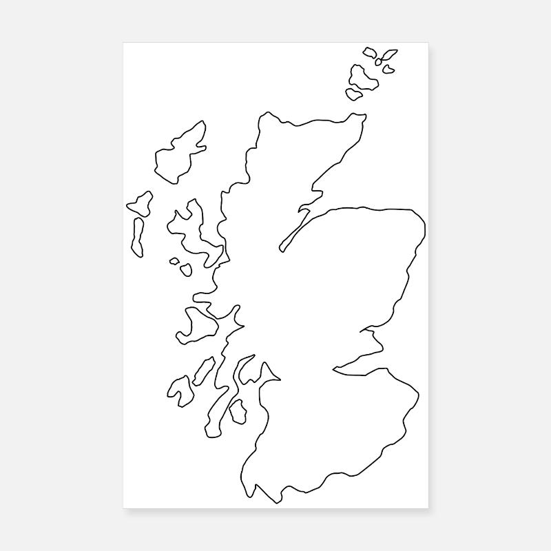 Scotland map Poster 8" x 12" (20x30 cm)