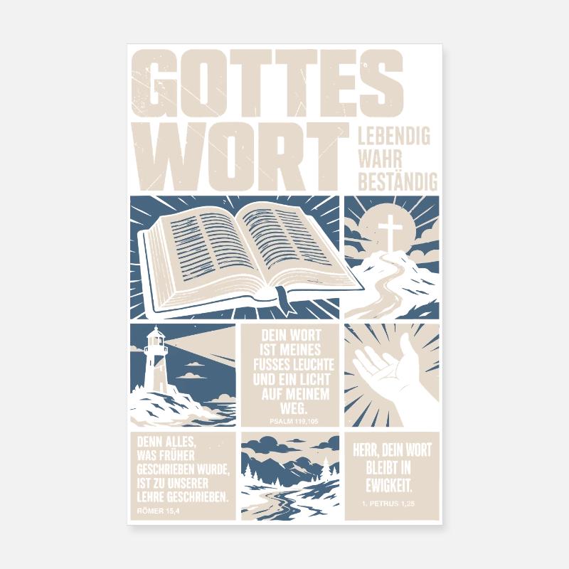 Gottes Wort lebendig wahr beständig Poster 20x30 cm
