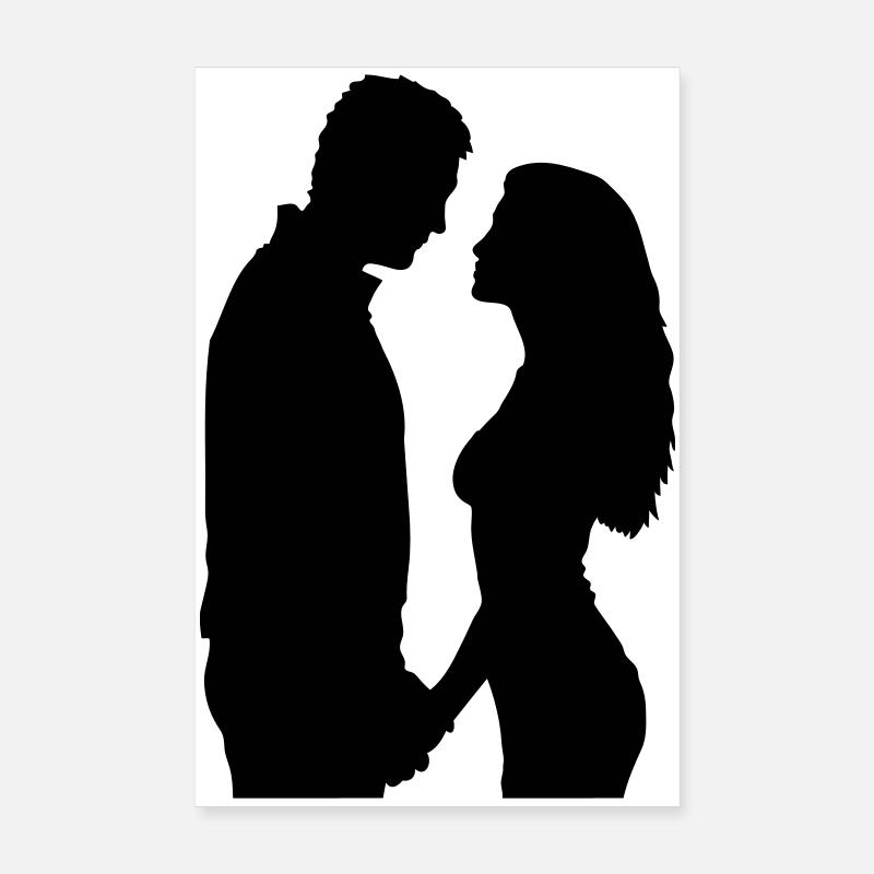 Couple Silhouette Amour Romance Petit ami de la Saint-Valentin Poster 20 x 30 cm