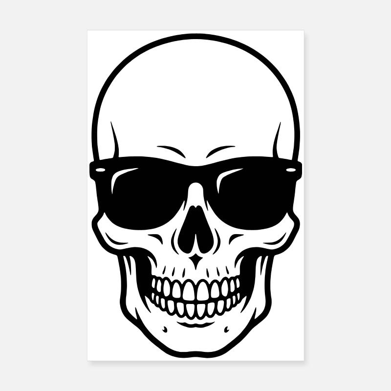 Cool Badass Skull with Sunglasses Poster 8" x 12" (20x30 cm)