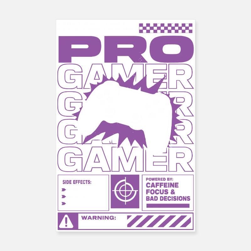 Pro Gamer Caffeine Powered Design Poster 8" x 12" (20x30 cm)