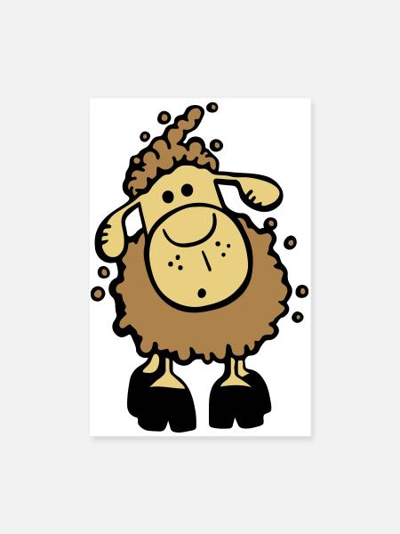 Cute Sheep - Poster 8" x 12" (20x30 cm) - white - Front
