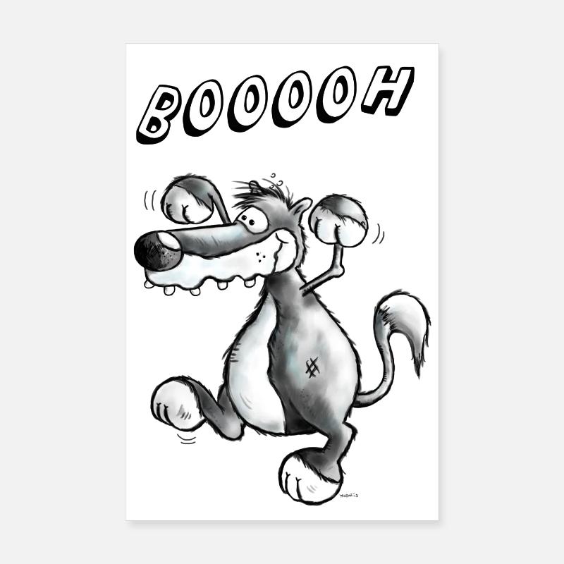 Wilder Wolf - Poster 20x30 cm - Weiß