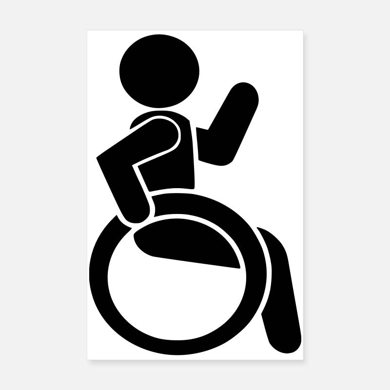 Winkender Rollstuhlfahrer # Poster 20x30 cm