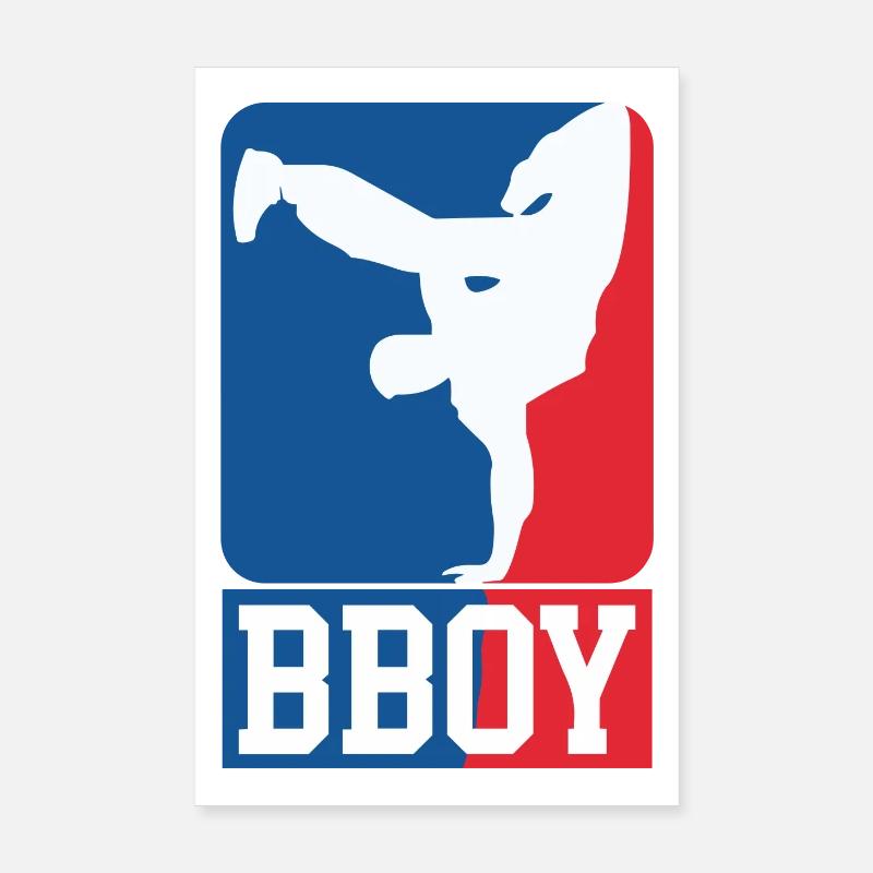 Breakdance B-Boy Streetdance Design Hip Hop Danse - Poster 20 x 30 cm - blanc