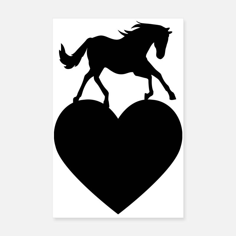 Cheval avec coeur Poster 20 x 30 cm