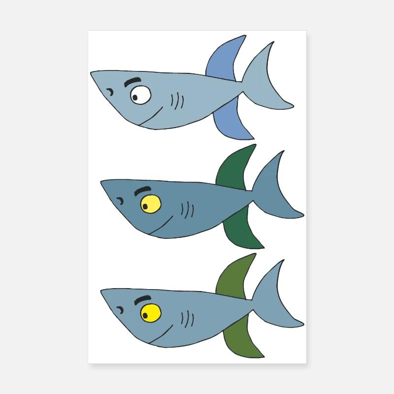 haifisch 3 brüder Poster 20x30 cm