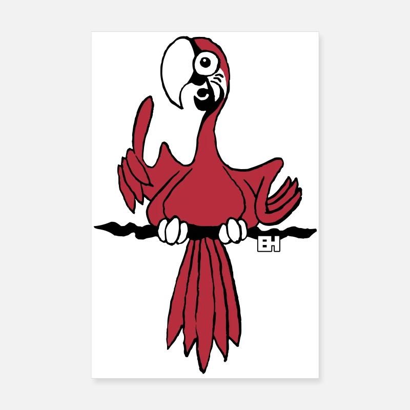 Vibrant Parrot Illustration for Apparel Poster 8" x 12" (20x30 cm)