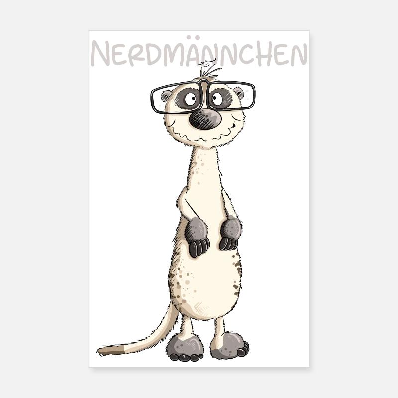 Lustiges Nerdmännchen Erdmännchen I Nerd Wortspiel Poster 20x30 cm