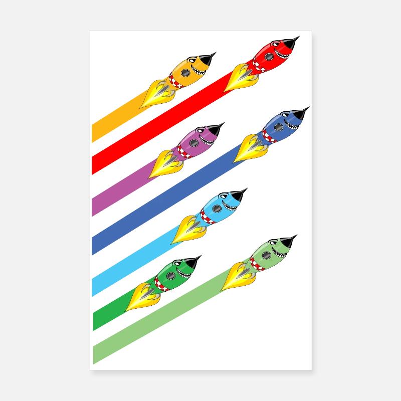 Rocket Race Poster 8" x 12" (20x30 cm)