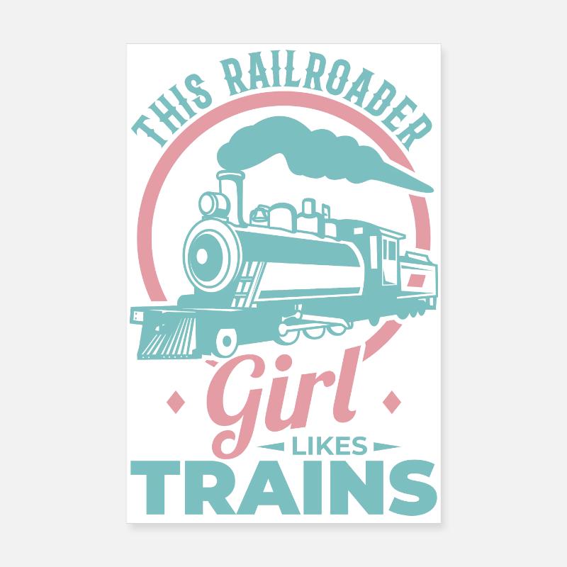 Fille de chemin de fer - Poster 20 x 30 cm - blanc