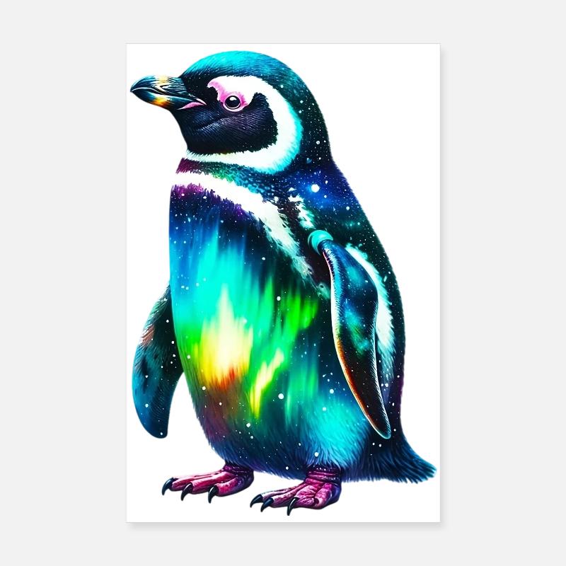 Aurora Borealis Pinguin Poster 20x30 cm