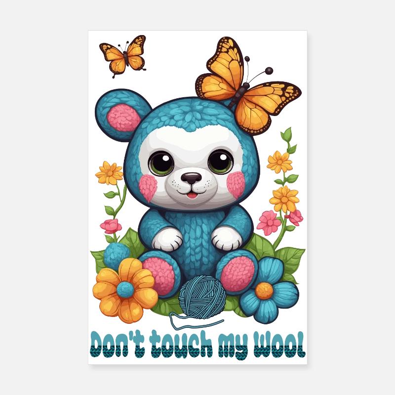 Teddy made of wool Poster 8" x 12" (20x30 cm)