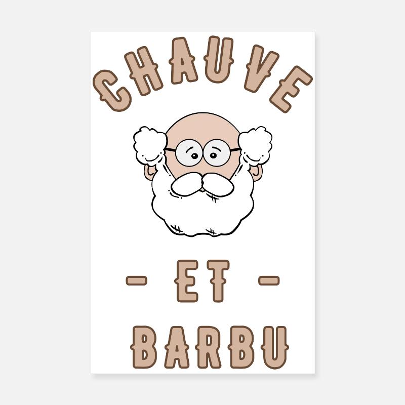 Bald and bearded Poster 8" x 12" (20x30 cm)